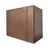 custom copper range hood with vintage finish and box style  short view