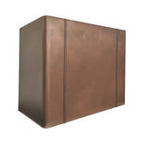 :ustom copper range hood with vintage finish and box style  slope view