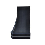 black stainless steel range hood side view