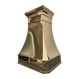 refine curve brass kitchen hood with mirror like finish