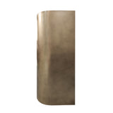 clean line brass range hood with timeless elegance side view