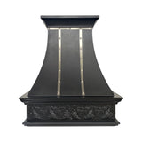 black stainless steel range hood with strong fingerprint resistance front view