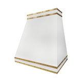 custom white stainless steel kitchen range hood with sleek silhouette