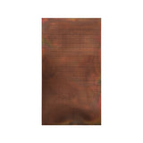 fire patina box shaped solid copper range hood with mini brick embossed texture, curved bottom custom copper vent hood side view