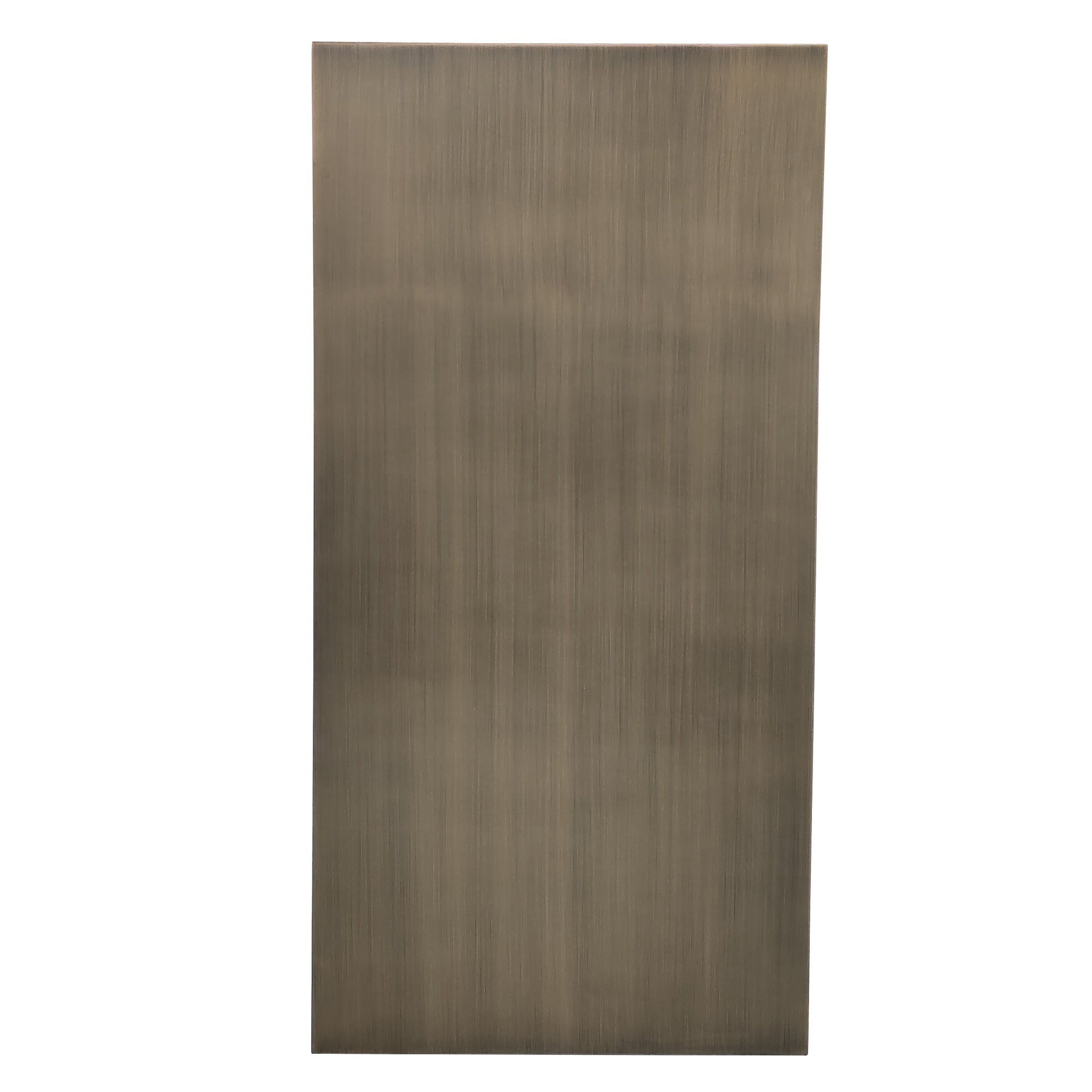  multi-install geometric brushed brass range hood for home kitchen side view
