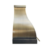 brass kitchen hood constructed from antique brushed finish for luxury kitchen design