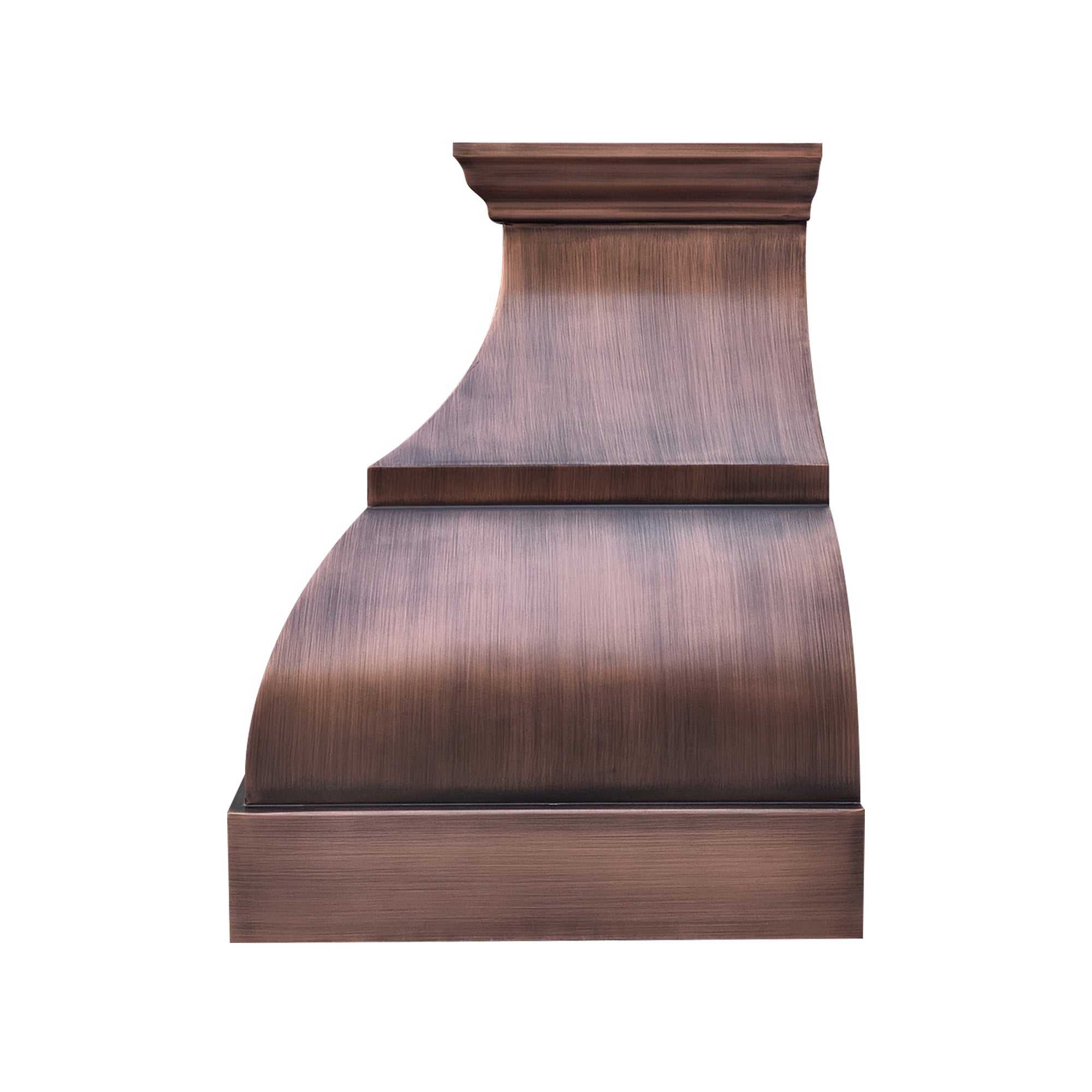 copper range hoods side view