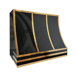 polished black stainless kitchen hood 