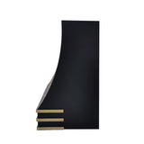 stainless steel vent hood with black curved panels