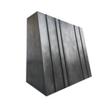 zinc range hood with geometric precision design 