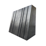 zinc range hood with geometric precision design with clear lines