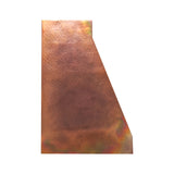 prime geometric range hood with fire patina side view