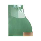 luxury handcrafted stainless kitchen vent hood with brass accents, arched silhouette