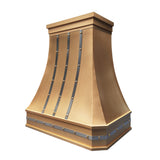 prime custom luxury brass kitchen range hood with stainless steel accents slope view