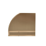 luxury industrial brass range hood side view