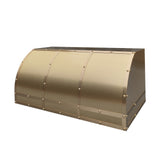luxury brass rang hood with straps and rivets