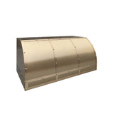 industrial brass range hood full view