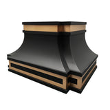 modern structured stainless steel vent hood with matte black finish