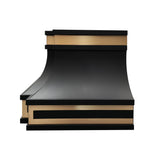 modern structured stainless steel vent hood with matte black finish side view