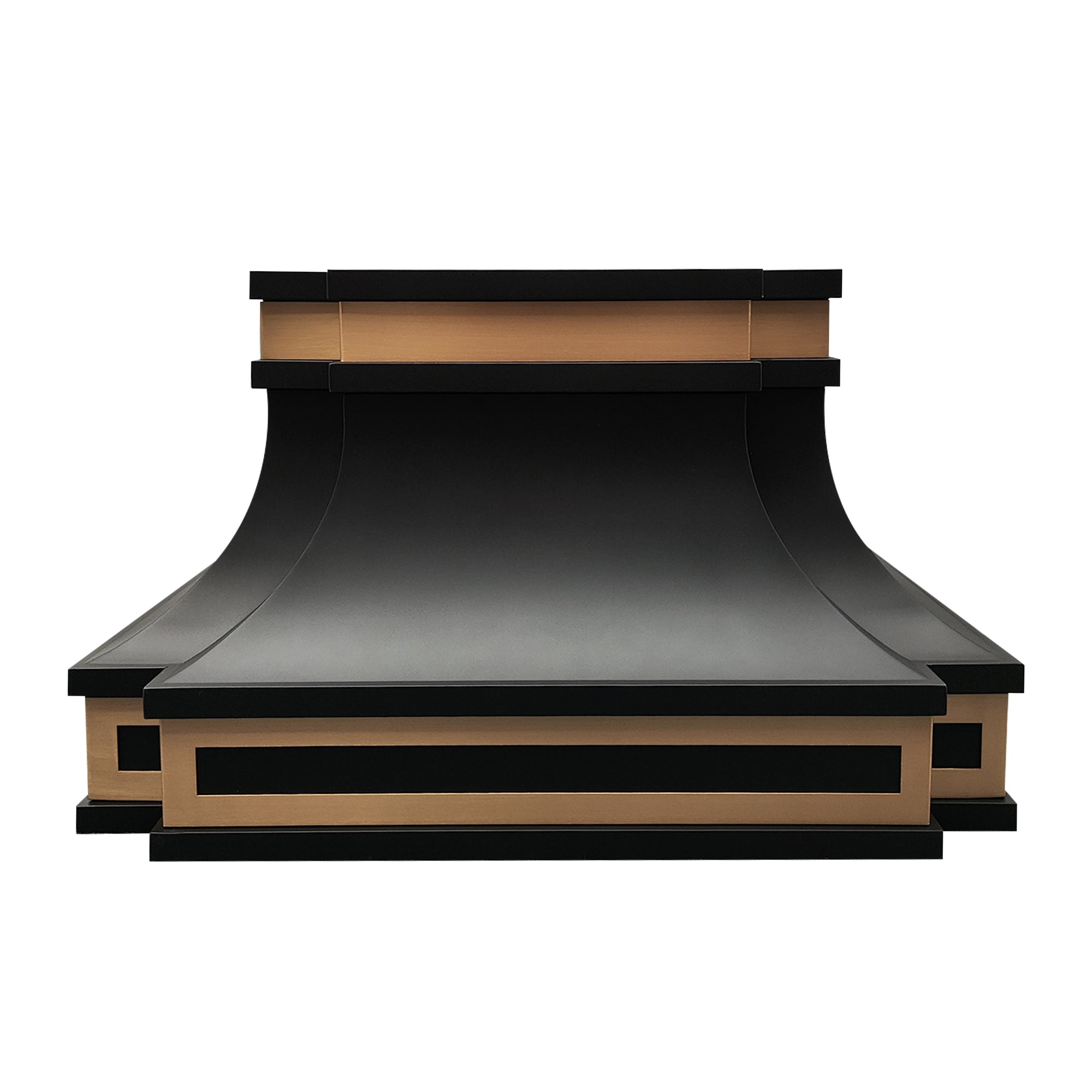 matte black stainless steel vent hood front view
