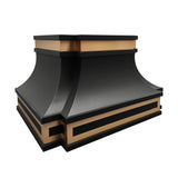 modern structured stainless steel vent hood with matte black finish