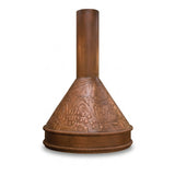 prime custom copper range hood with mountain reverie pattern for luxury kitchens-1