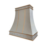prime clean curved stainless steel range hood with brass accents-3