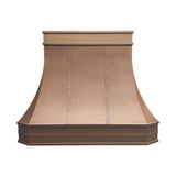 prime custom vintage copper kitchen range hood with handmade details front view