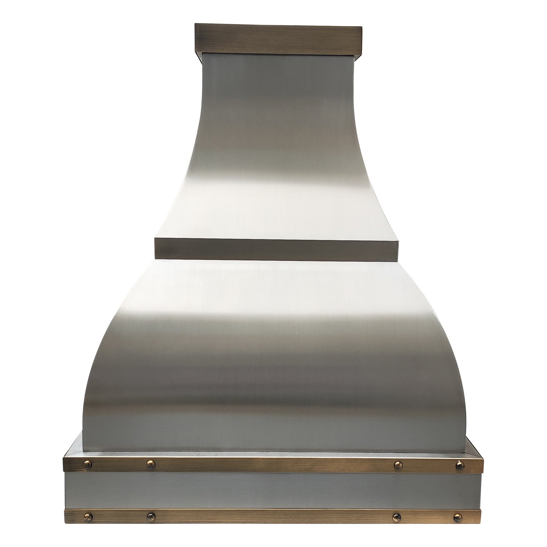 stainless steel range hood with rivets