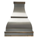 stainless steel range hood with rivets