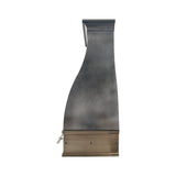 elegant curved zinc range hood side view