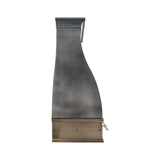 elegant curved zinc range hood side view