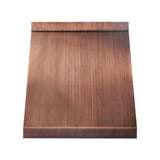 geometric sleek copper vent hood with brushed finish front view