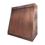 copper vent hood combines brushed front panel and polished side panel