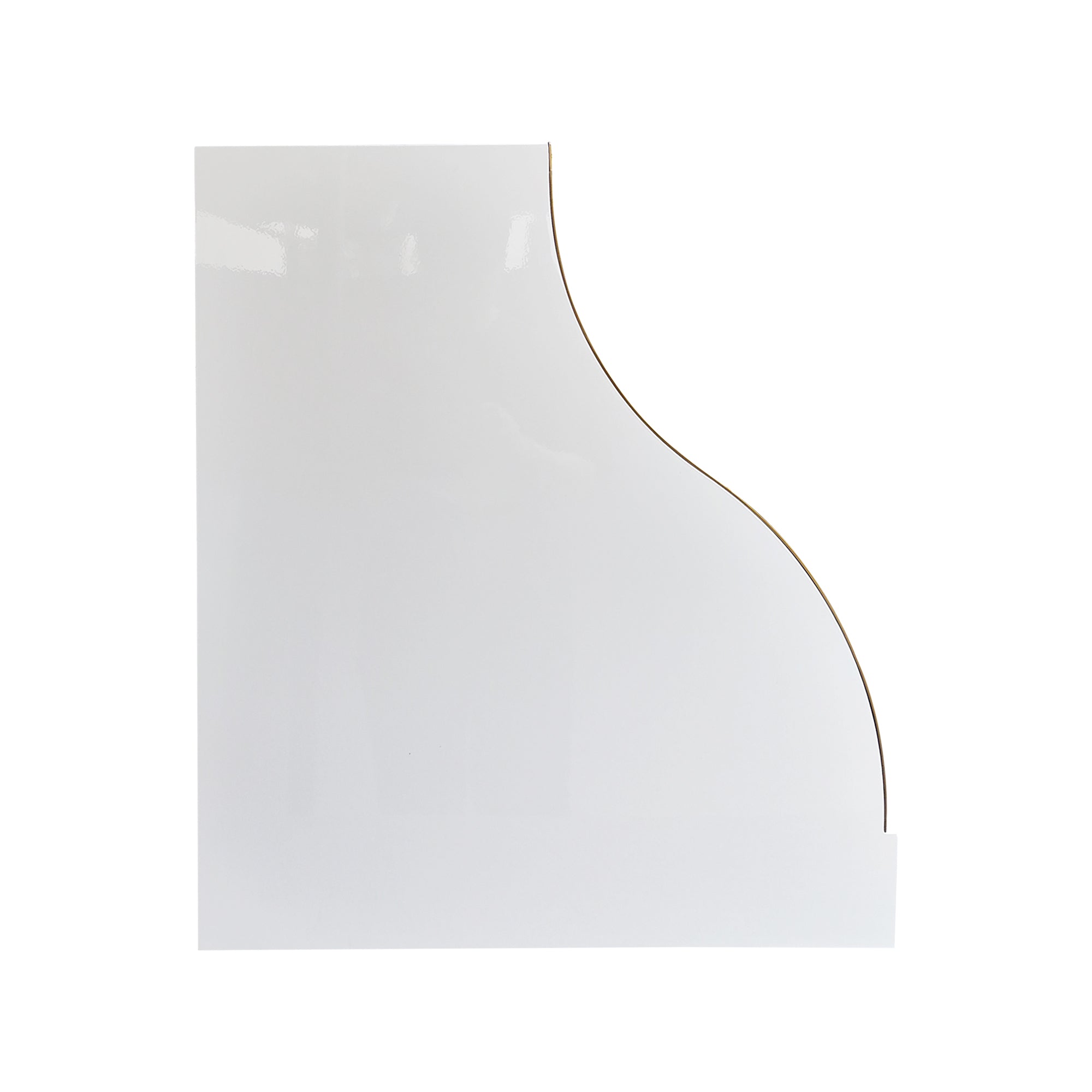 industrial white stainless steel range hood side view