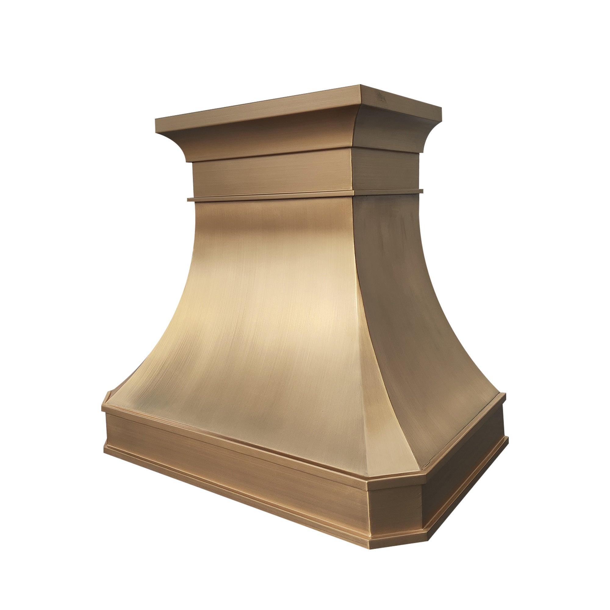 Prime Luxury Refined Curved Custom Brass Range Hood PB3-R01