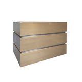 modern box shaped stainless steel vent hood side view