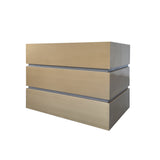 modern box shaped stainless steel kitchen hood side view
