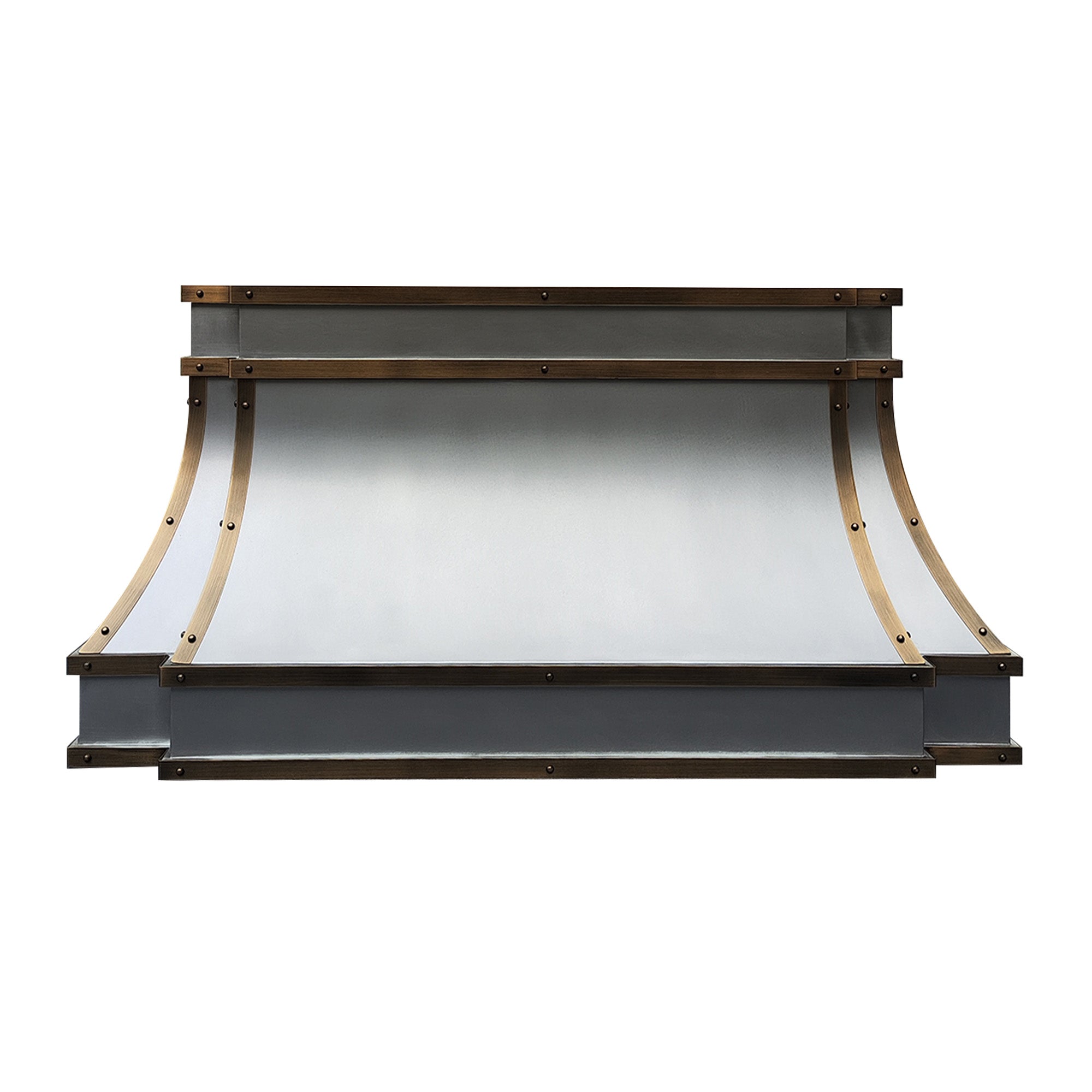 modern structured stainless steel vent hood with double layer