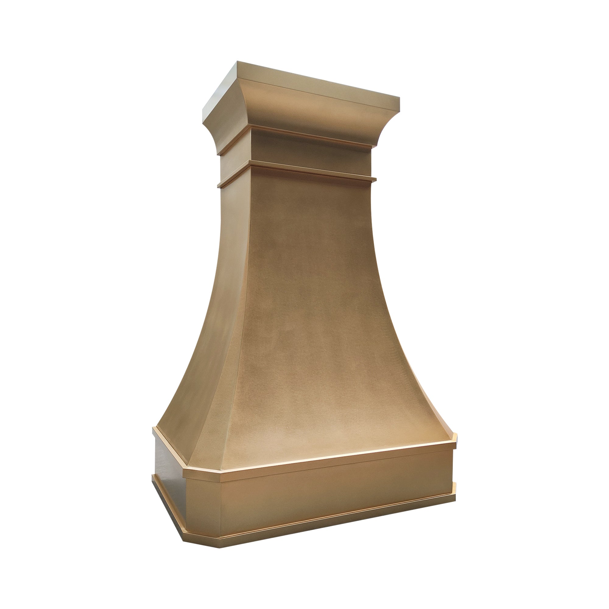 brass vent hood with random pattern finish