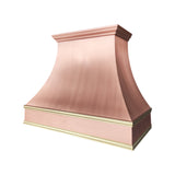 penny brushed copper range hood with refine curve design side view