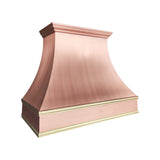 penny brushed copper range hood with refine curve design