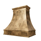 Prime Refine Curved Farmhouse Brass Stove Hood PB7-R03