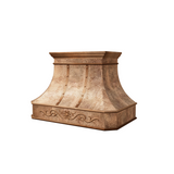 heavy hammered copper range hood with stylish apron patterns