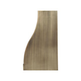brushed brass kitchen hood with sleek and symmetric flow side view
