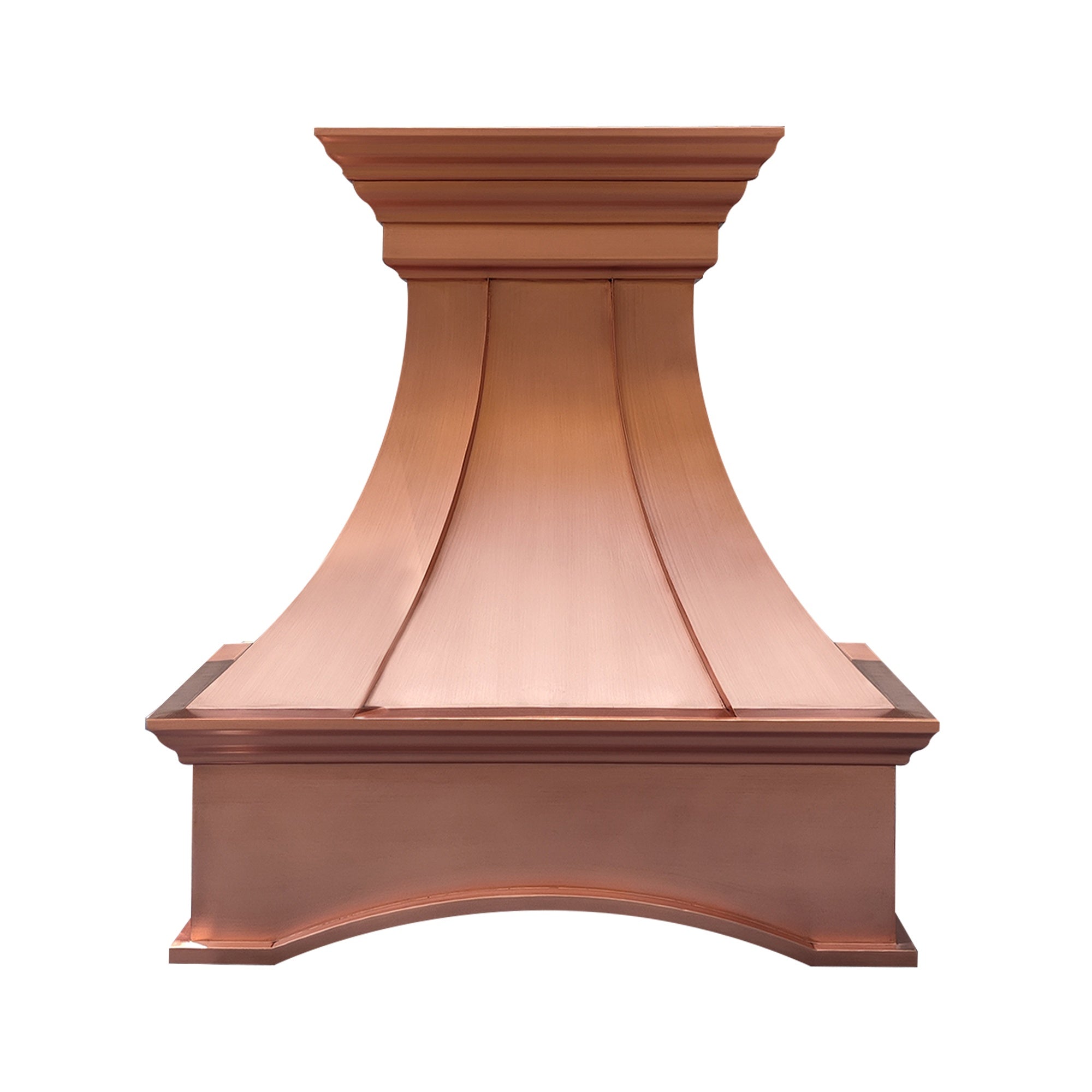  curved custom copper kitchen hood