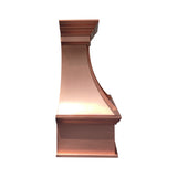 penny copper kitchen hood side view