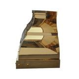 bell shaped brass range hood side view