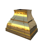 brass range hood full view