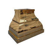 brass range hood with mirror polish